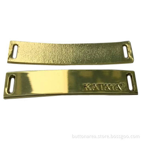Metal alloy plate with gold color by rack